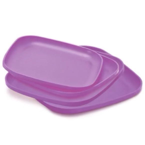 Tupperware Microwave Reheatable Luncheon Plates Set of 4 - Picture 6 of 6